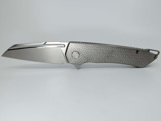 MachineWise Mojave Raw (CPM 20CV | Stonewash | Turtle Handle) Framelock Folding Knife 207 *BLEM*