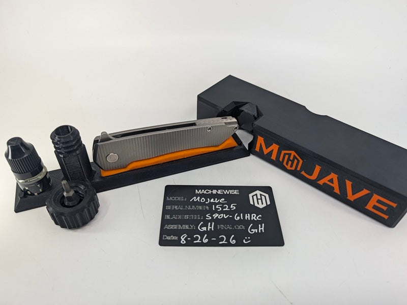 MachineWise Mojave Scorched Ti (S90V | Grenade Handle) Framelock Folding Knife #1525