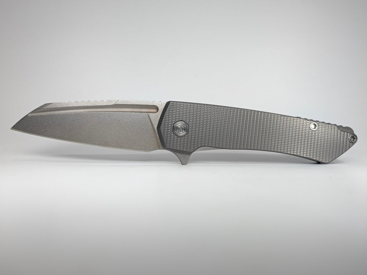 MachineWise Mojave Scorched Ti (S90V | Grenade Handle) Framelock Folding Knife #1525