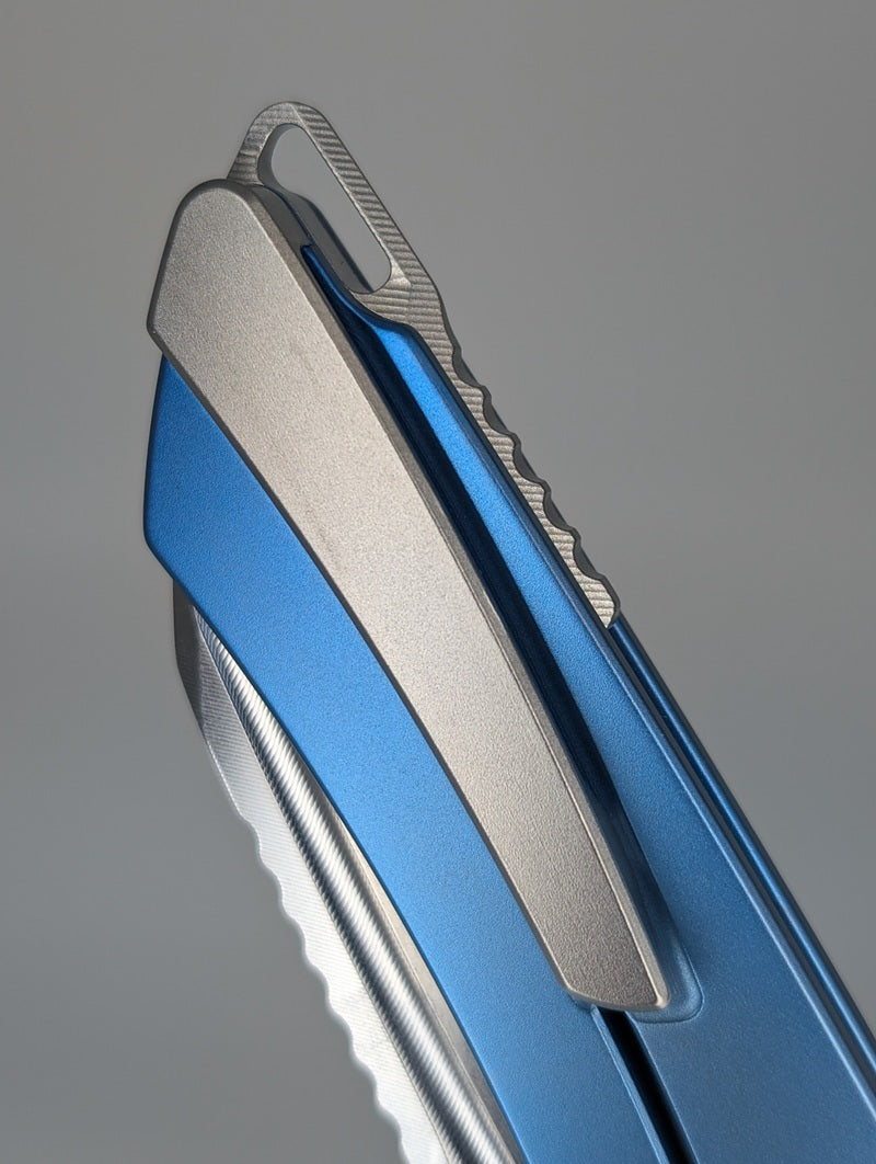 MachineWise Mojave Sky Blue Fade (CPM S90V | Smooth) Framelock Folding Knife #469
