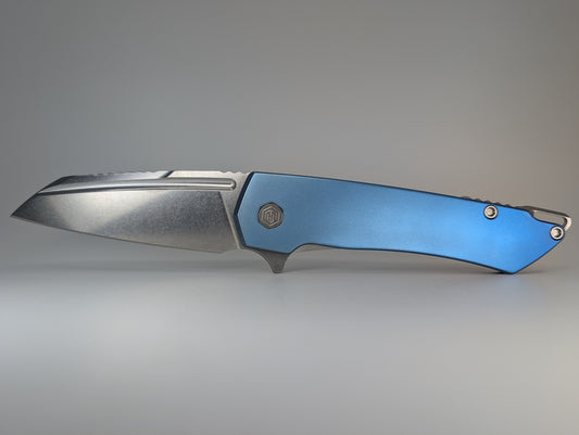 MachineWise Mojave Sky Blue Fade (CPM S90V | Smooth) Framelock Folding Knife #469