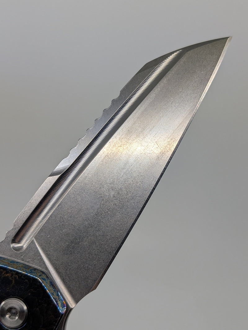Mojave Polished Toxic (CPM S90V | Stonewash | Smooth Handle) Framelock Folding Knife #974 *BLEM*