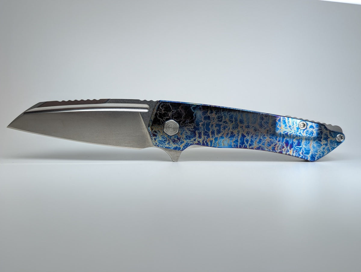 Mojave Polished Toxic (CPM S90V | Stonewash | Smooth Handle) Framelock Folding Knife #974 *BLEM*