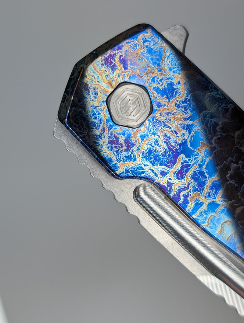 Mojave Polished Toxic (CPM S90V | Stonewash | Smooth Handle) Framelock Folding Knife #974 *BLEM*