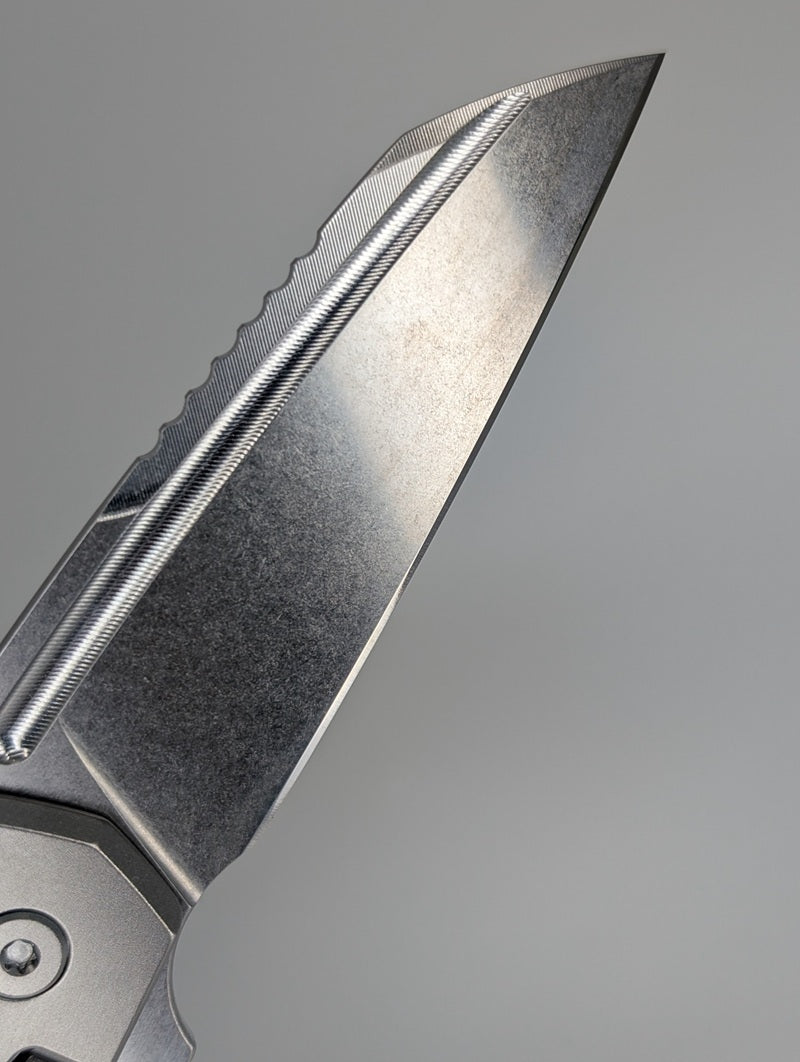 MachineWise Mojave Raw (S90V | Stonewash | Smooth Handle) Framelock Folding Knife 475