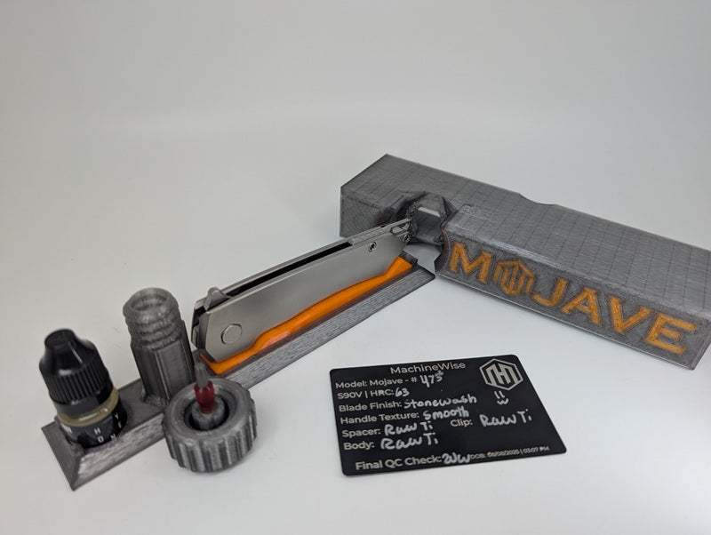 MachineWise Mojave Raw (S90V | Stonewash | Smooth Handle) Framelock Folding Knife 475