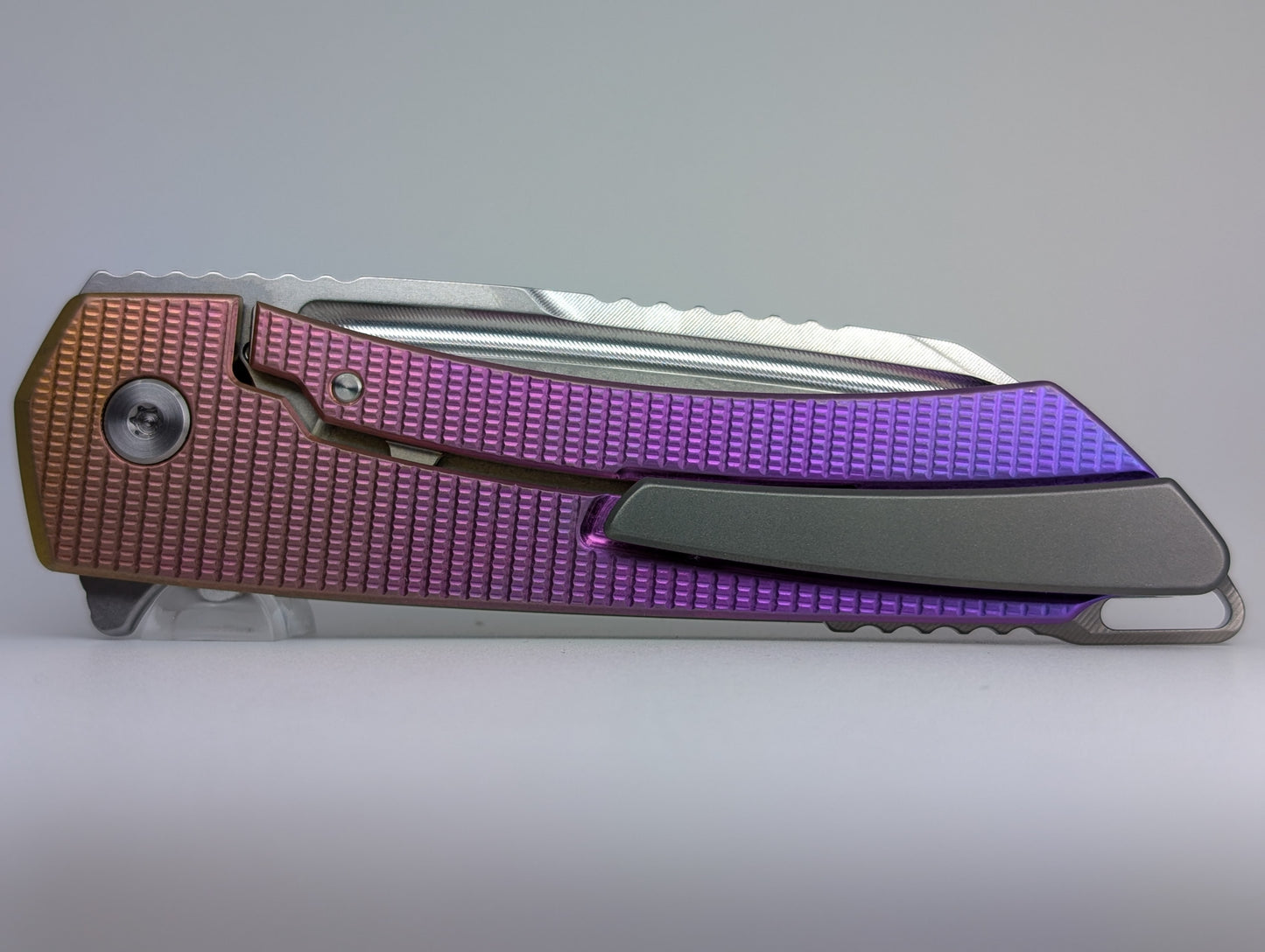 Mojave Sunset Fade (CPM S90V | Stonewash | Grenade Handle) Framelock Folding Knife #977