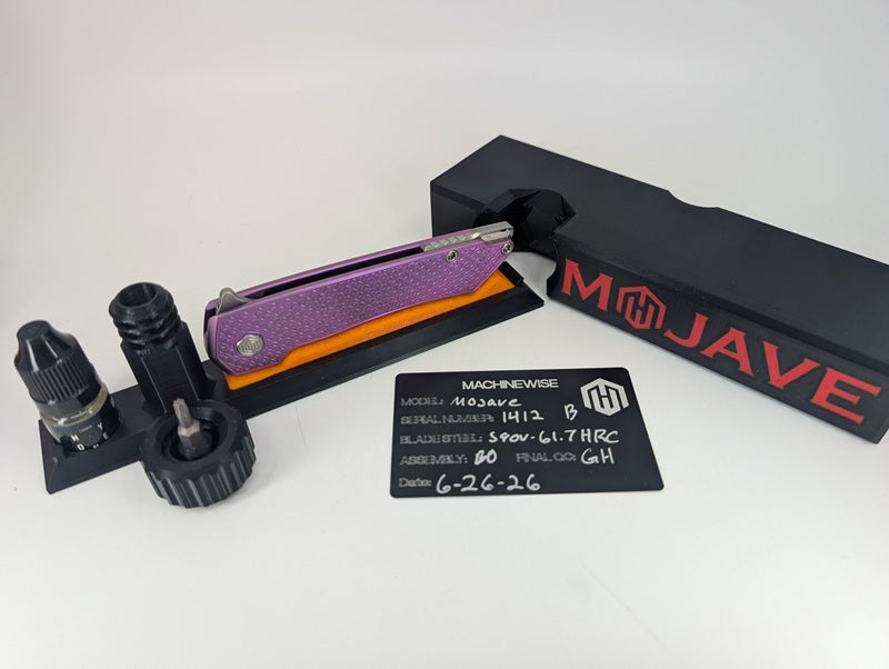 MachineWise Mojave Purple Ti (S90V | Mosaic Handle) Framelock Folding Knife #1412 *BLEM*