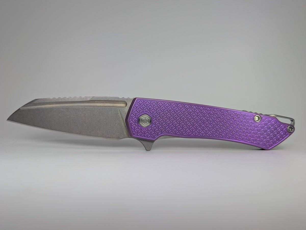 MachineWise Mojave Purple Ti (S90V | Mosaic Handle) Framelock Folding Knife #1412 *BLEM*