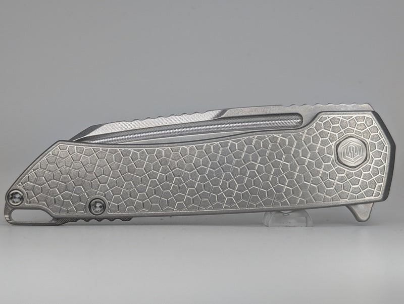 MachineWise Mojave Raw Ti (S90V | Turtle Handle) Framelock Folding Knife #1478