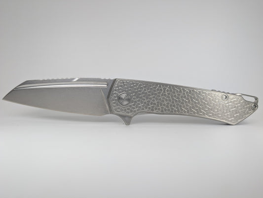 MachineWise Mojave Raw Ti (S90V | Turtle Handle) Framelock Folding Knife #1478