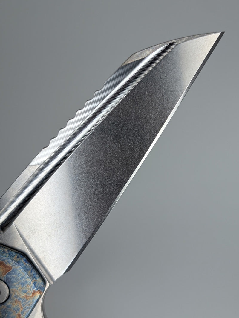 MachineWise Mojave Toxic (S90V | Stonewash | Smooth Handle) Framelock Folding Knife #633 *BLEM*