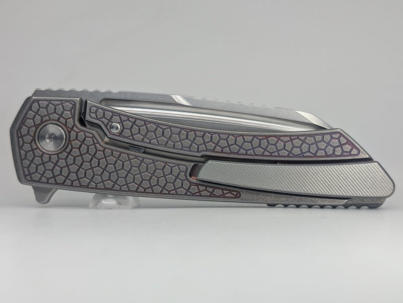 MachineWise Mojave Purple Fade Distress (S90V | Turtle Handle) Framelock Folding Knife #1457 *BLEM*