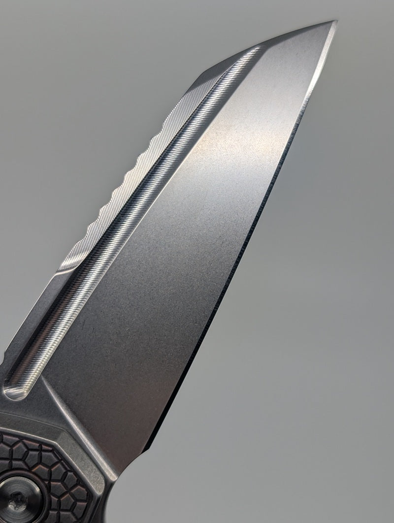 MachineWise Mojave Purple Fade Distress (S90V | Turtle Handle) Framelock Folding Knife #1457 *BLEM*