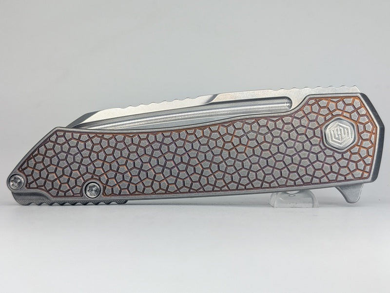 MachineWise Mojave Purple Fade Distress (S90V | Turtle Handle) Framelock Folding Knife #1457 *BLEM*