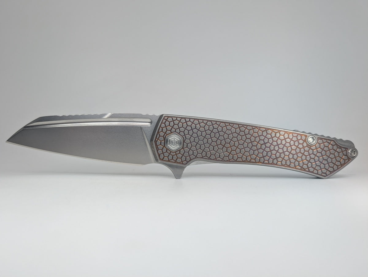 MachineWise Mojave Purple Fade Distress (S90V | Turtle Handle) Framelock Folding Knife #1457 *BLEM*