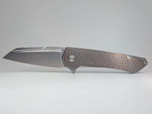 MachineWise Mojave Purple Fade Distress (S90V | Turtle Handle) Framelock Folding Knife #1457 *BLEM*
