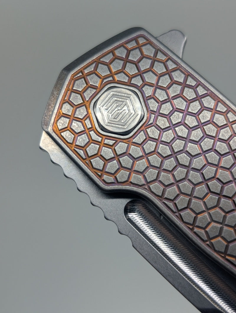 MachineWise Mojave Purple Fade Distress (S90V | Turtle Handle) Framelock Folding Knife #1457 *BLEM*