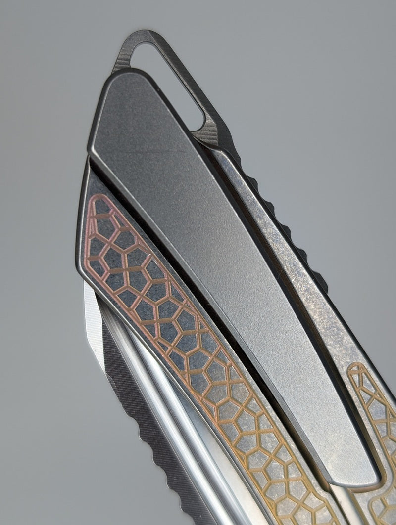 *Consignment* MachineWise Mojave Rainbow Ti ( CPM-20CV | Turtle Handle) Framelock Folding Knife #46 *BLEM*