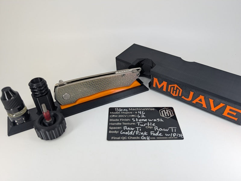 *Consignment* MachineWise Mojave Rainbow Ti ( CPM-20CV | Turtle Handle) Framelock Folding Knife #46 *BLEM*