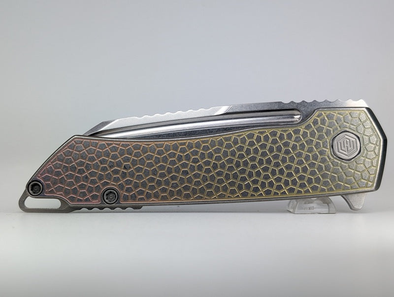 *Consignment* MachineWise Mojave Rainbow Ti ( CPM-20CV | Turtle Handle) Framelock Folding Knife #46 *BLEM*