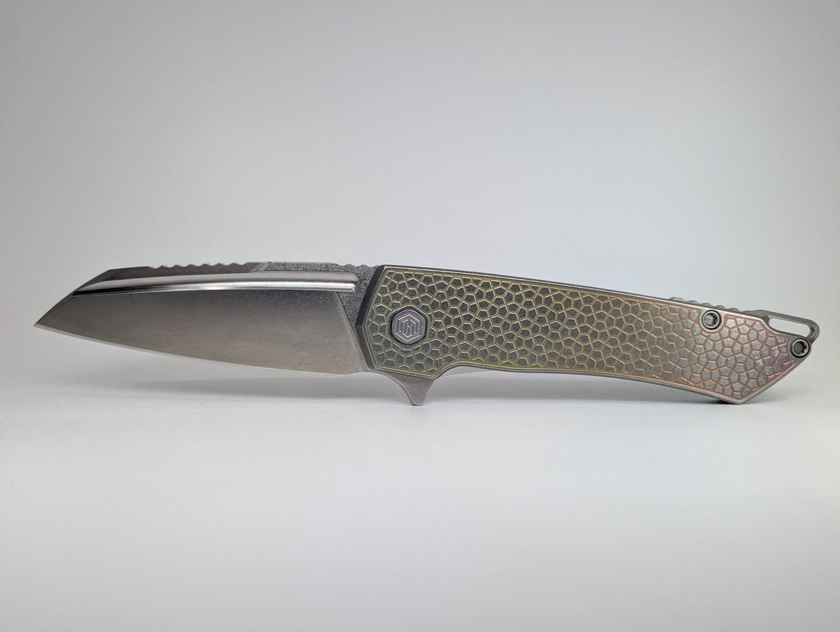 *Consignment* MachineWise Mojave Rainbow Ti ( CPM-20CV | Turtle Handle) Framelock Folding Knife #46 *BLEM*