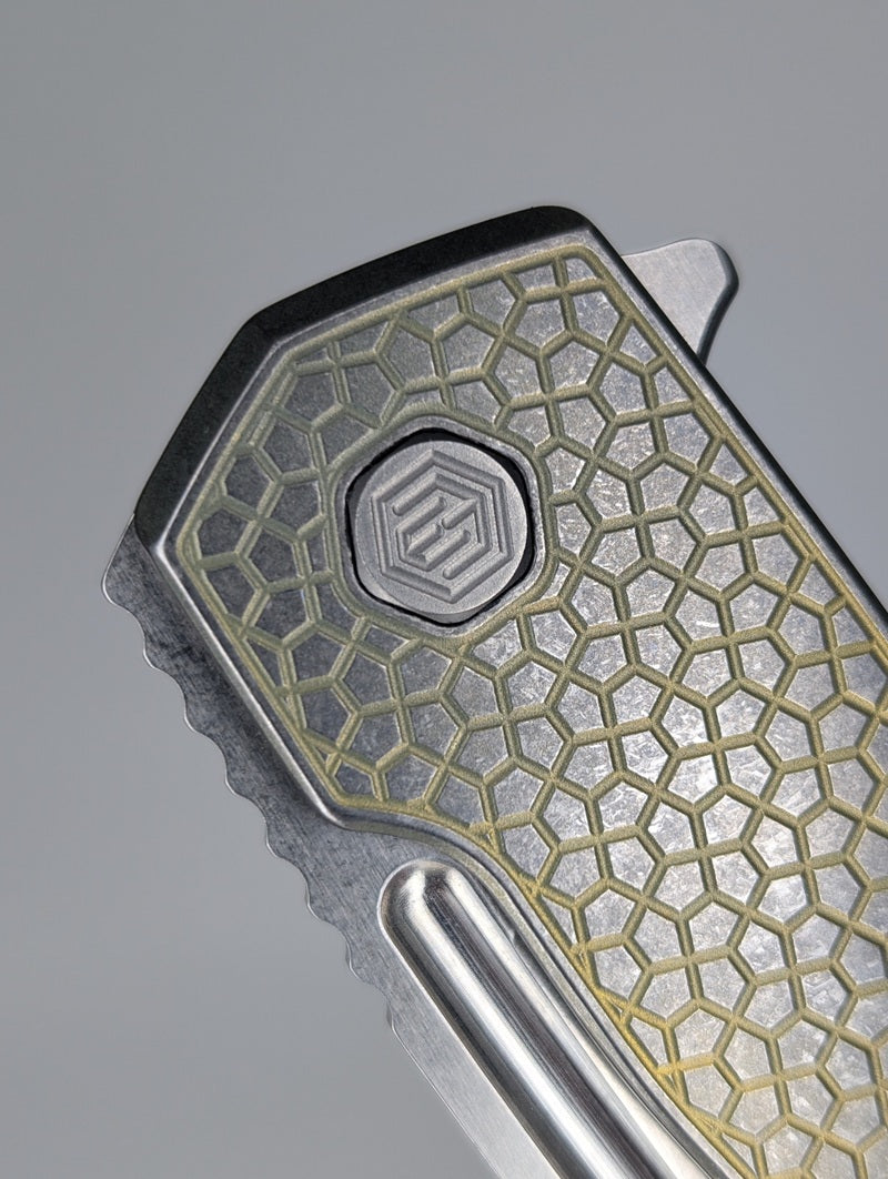 *Consignment* MachineWise Mojave Rainbow Ti ( CPM-20CV | Turtle Handle) Framelock Folding Knife #46 *BLEM*