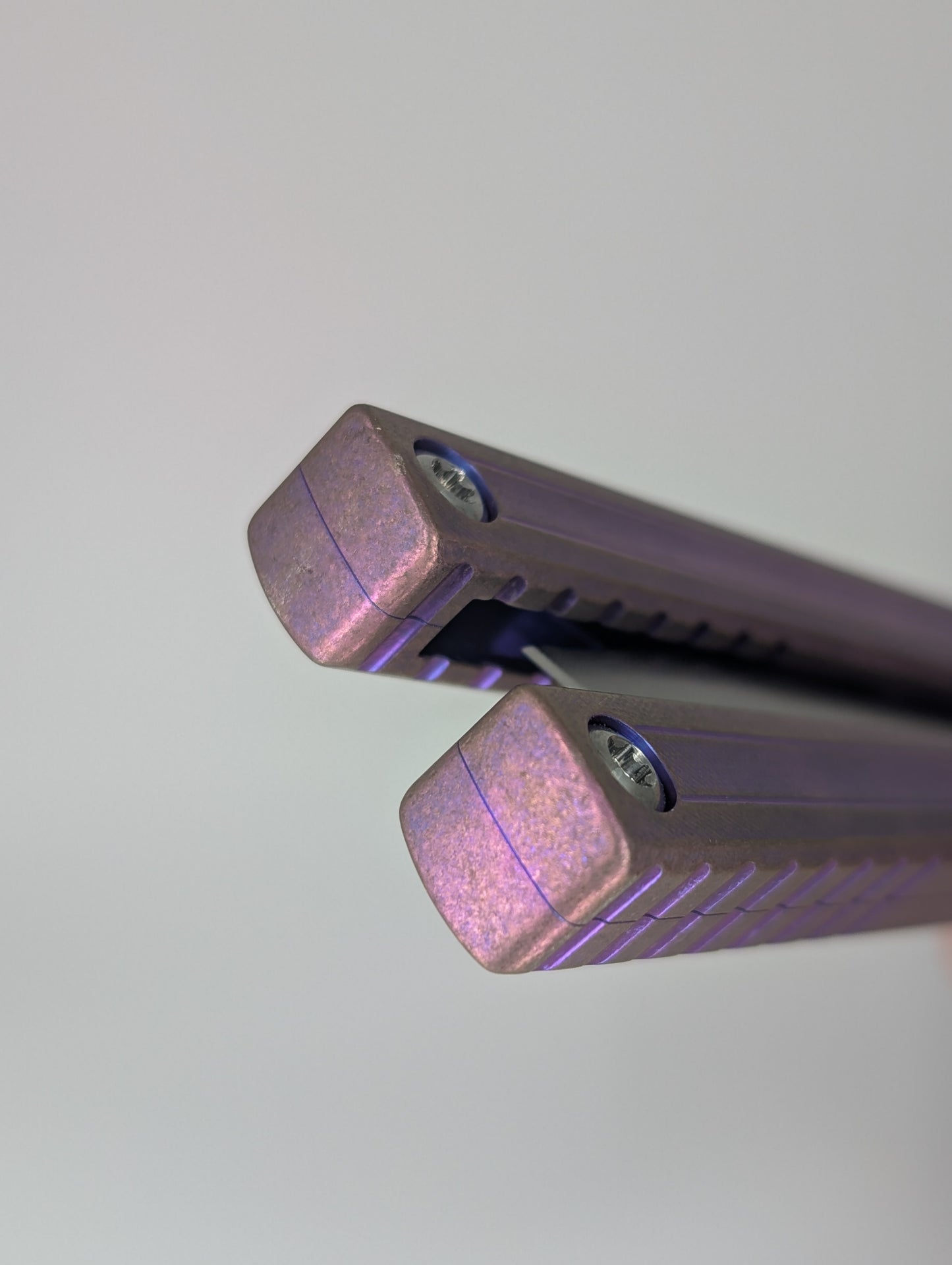 MachineWise Opus V2 Blurple w/ RoseGold Distress Live Blade Balisong #750