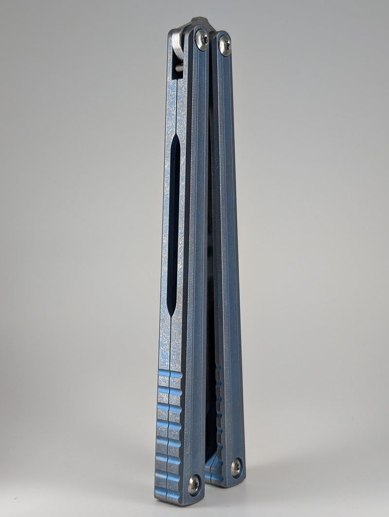 MachineWise Opus V2 Denim Blue w/ Distress Live Blade Balisong