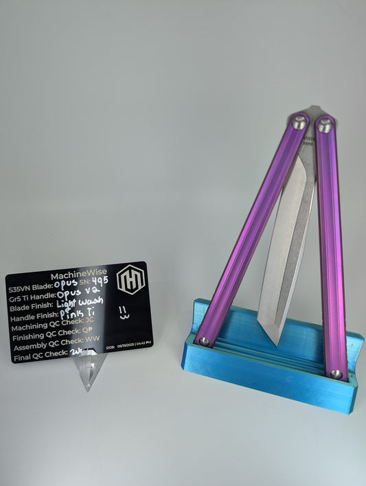 MachineWise Opus V2 Pink Ti Live Blade Balisong #495