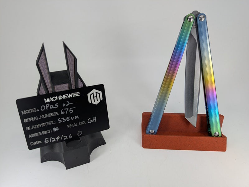 MachineWise OPUS V2 Rainbow Titanium Live Blade Balisong #675