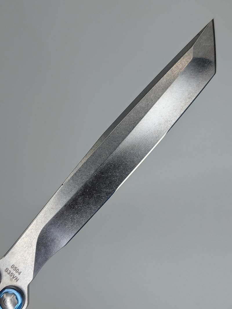 MachineWise Opus V2 Sky Blue Titanium Live Blade Balisong #504