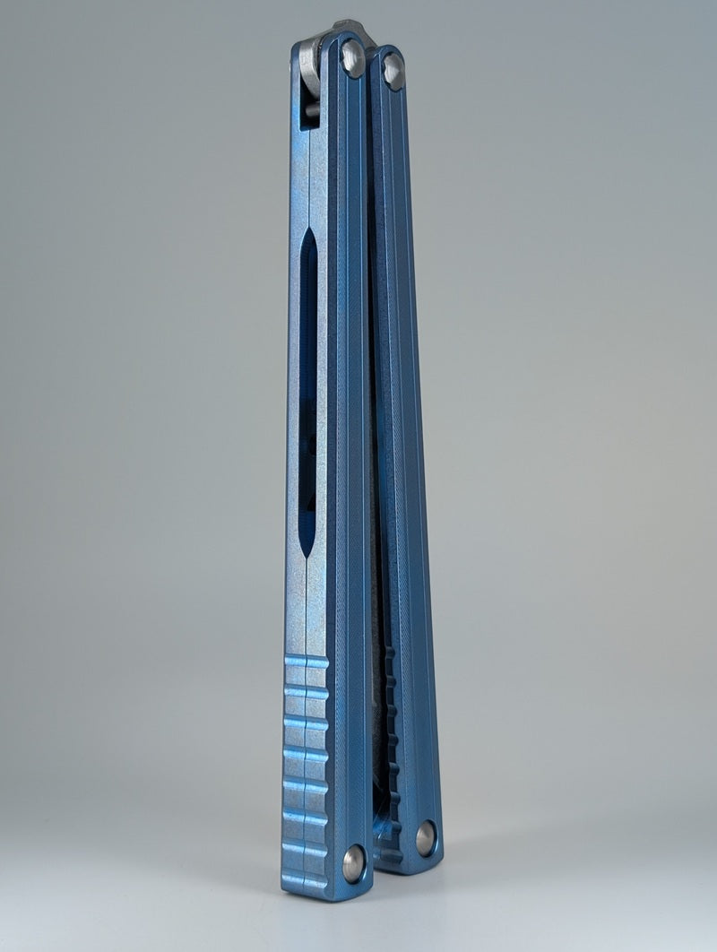 MachineWise Opus V2 Sky Blue Titanium Live Blade Balisong #504