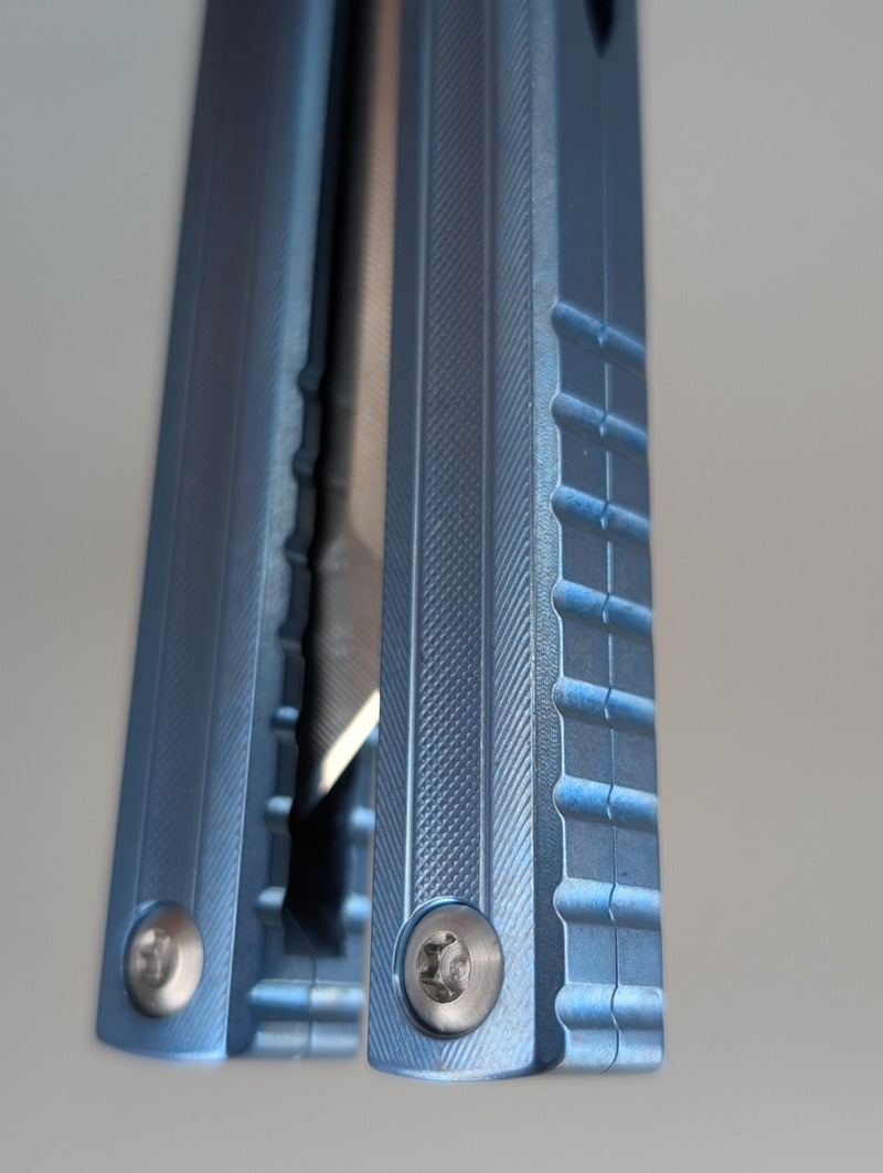 MachineWise Opus V2 Sky Blue Titanium Live Blade Balisong #504