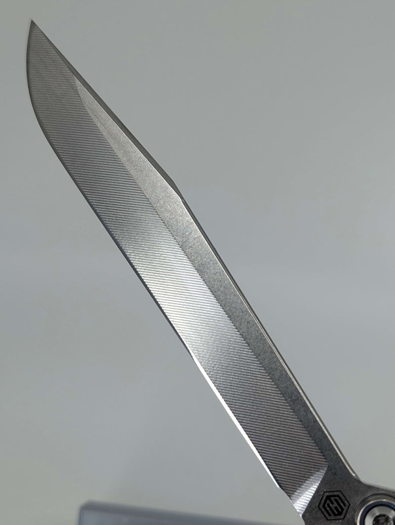 MachineWise Serif ( S35VN | Grade 5 Titanium | Blurple Distressed ) Live Blade Balisong #524