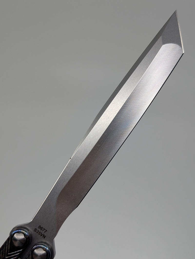 MachineWise Serif Heat Ano Titanium Live Blade Balisong #677