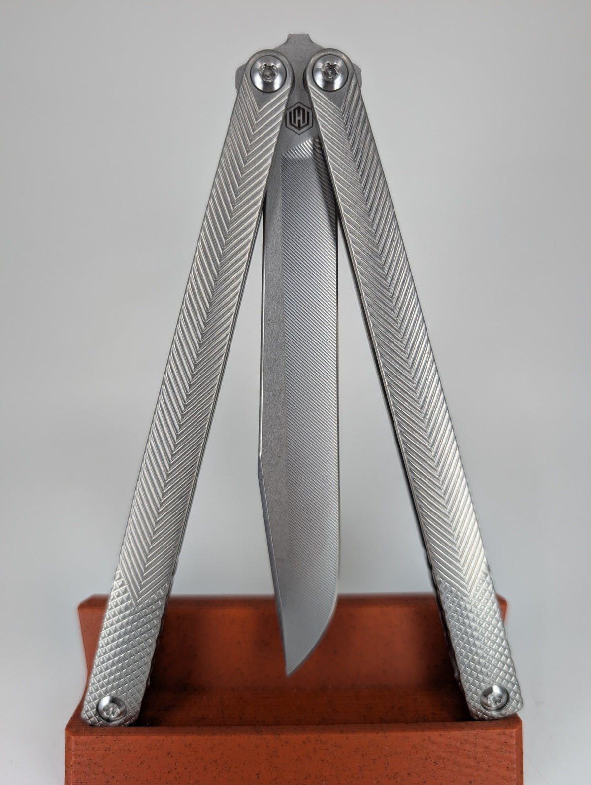 MachineWise Serif Raw Titanium Live Blade Balisong #806