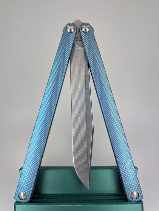 MachineWise Serif "Seafoam" Titanium Live Blade Balisong