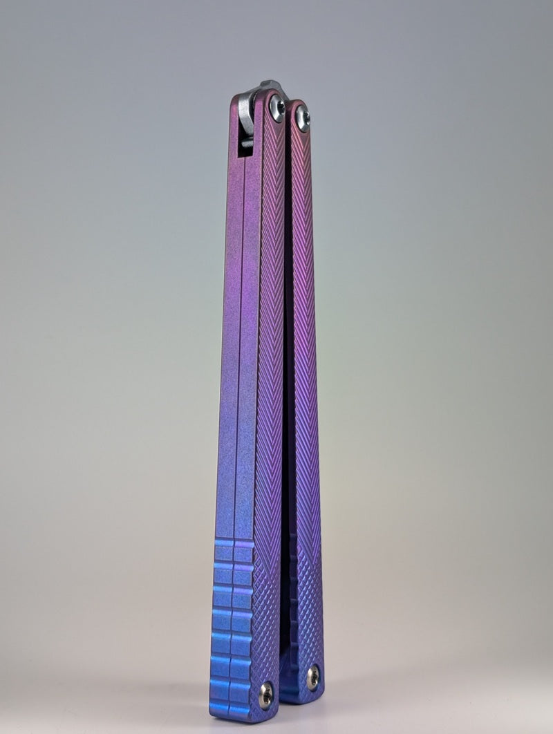 MachineWise Serif Blue / Purple Fade Titanium Live Opus Blade Balisong
