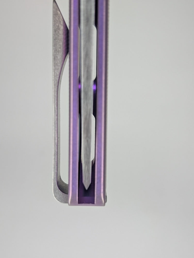 MachineWise Sonora Purple Epicenter Titanium (S90V | Titanium Bolster) Button Lock Folding Knife #1983 *BLEM*