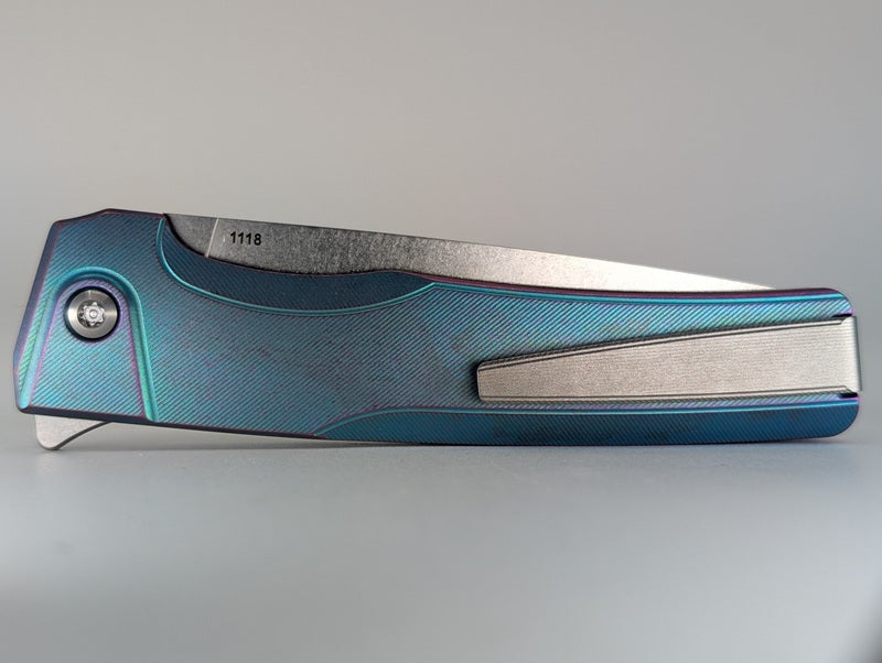 MachineWise Sonora Aqua / Purple Distress (20CV | Ti Bolster | Fine Step Handle) #1118 - Blemished