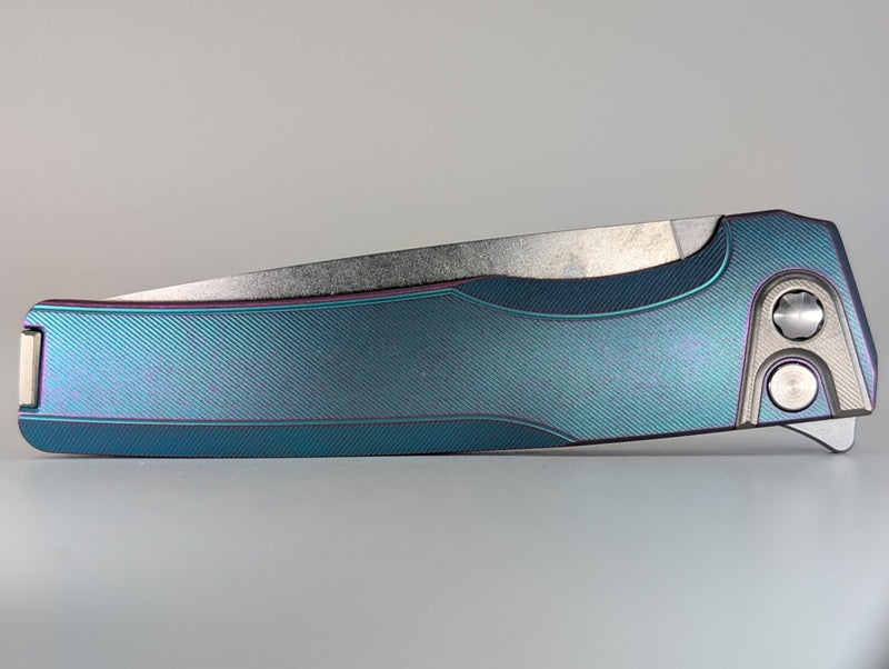MachineWise Sonora Aqua / Purple Distress (20CV | Ti Bolster | Fine Step Handle) #1118 - Blemished