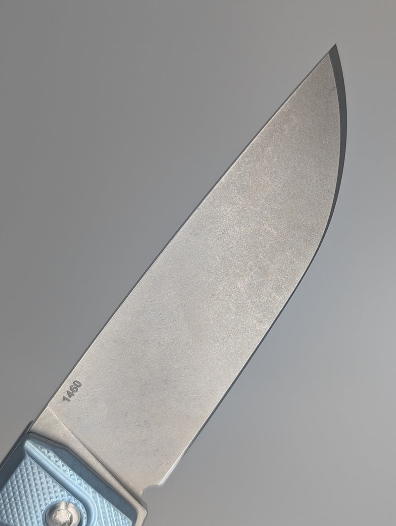 MachineWise Sonora Blue Bronze Fade ( Ti Bolster | Diamond Handle) Buttonlock Folding Knife #1460