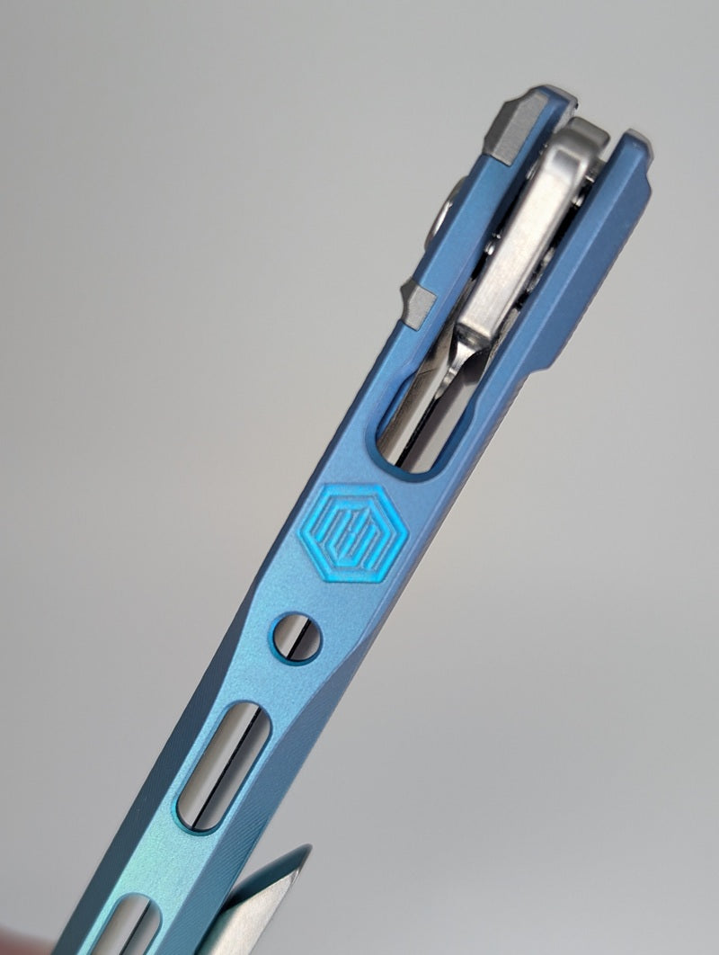 MachineWise Sonora Blue Green w/ Ti Bolster Buttonlock Folding Knife #578 *BLEM*