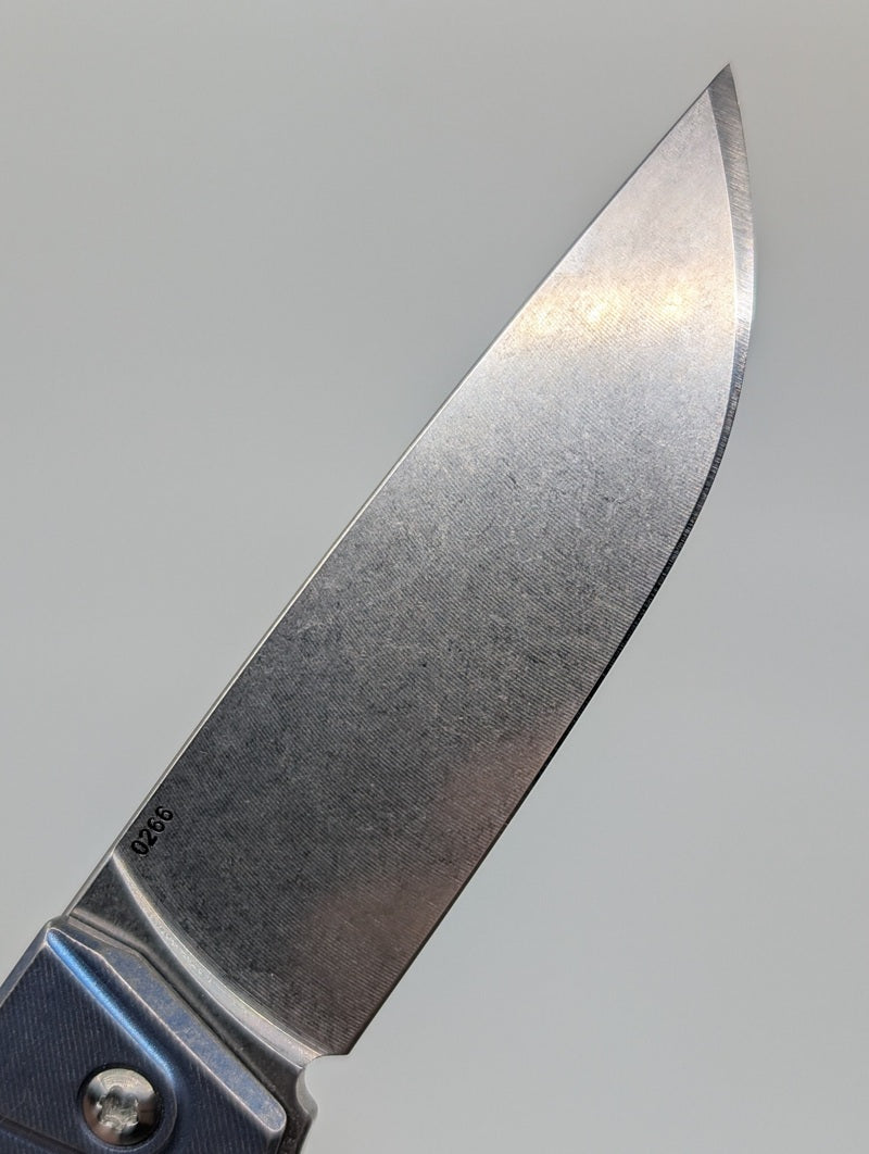 *Consignment* MachineWise Sonora Blue Distress Titanium Button Lock Integral Folding Knife
