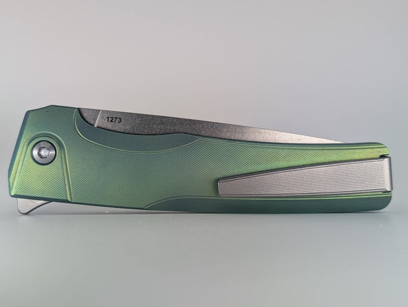 MachineWise Sonora E-Blue (S90V | Titanium Bolster | Diamond Handle) Buttonlock Folding Knife #1273 *Blem*