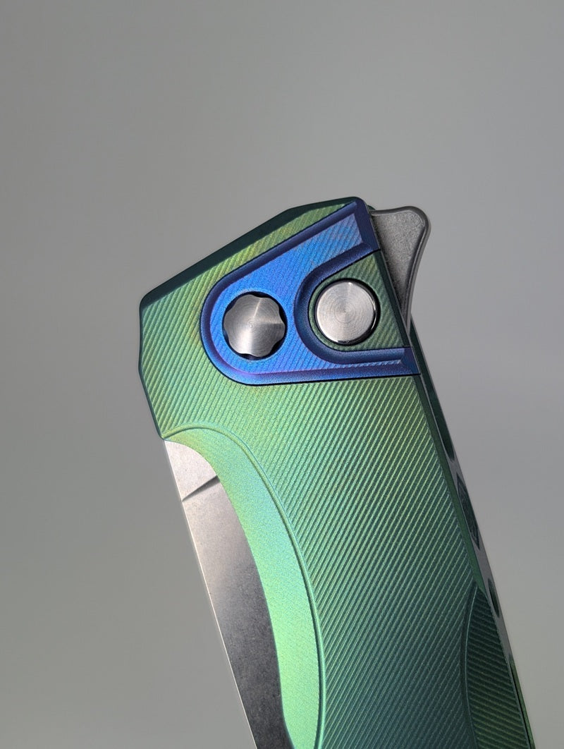 MachineWise Sonora E-Blue (S90V | Titanium Bolster | Diamond Handle) Buttonlock Folding Knife #1273 *Blem*