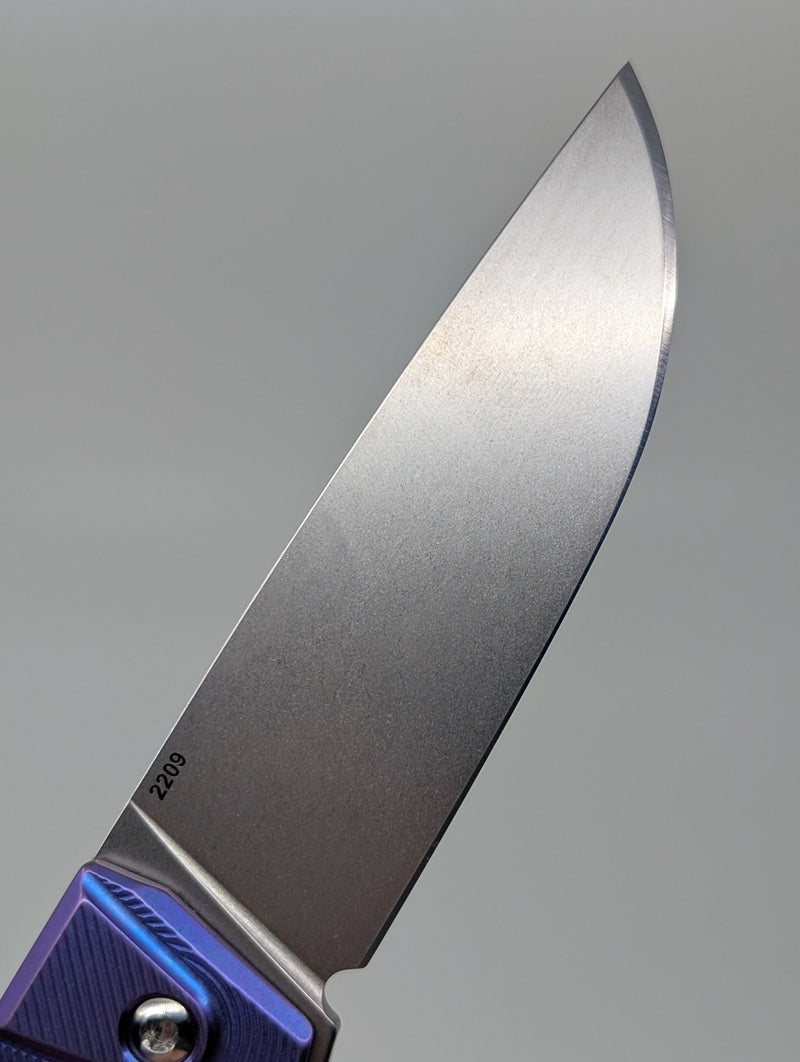 MachineWise Sonora Blurple (S90V | Ti Bolster | Epicenter Handle) Buttonlock Folding Knife #2209 *BLEM*