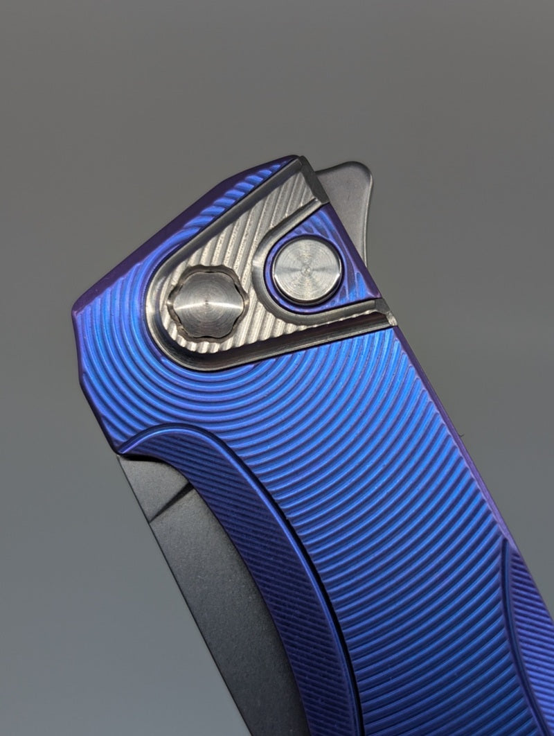 MachineWise Sonora Blurple (S90V | Ti Bolster | Epicenter Handle) Buttonlock Folding Knife #2209 *BLEM*