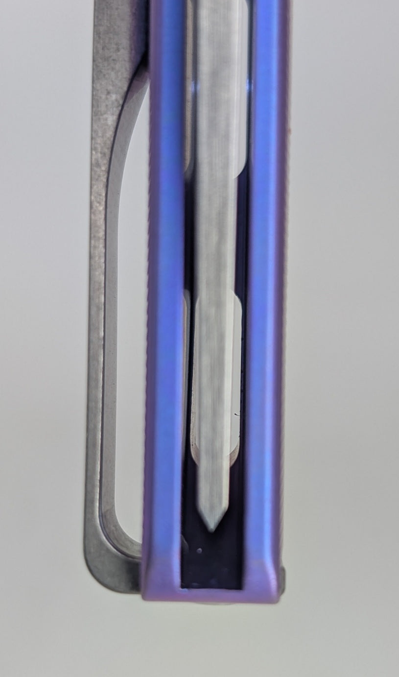 MachineWise Sonora Blurple (S90V | Ti Bolster | Epicenter Handle) Buttonlock Folding Knife #2209 *BLEM*